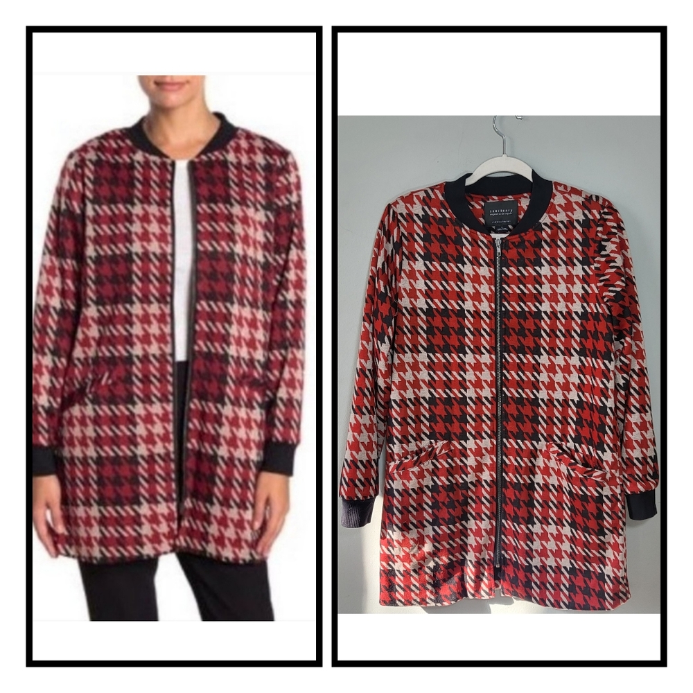 SANCTUARY NWOT Houndstooth | size S | Front Zip Shacket